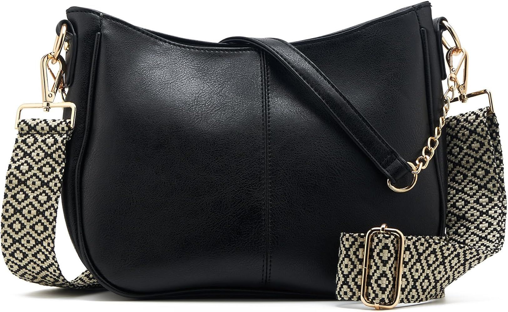 WEIMZC Crossbody Bag Purse for Women Leather Hobo Handbag Lady Shoulder Bag With 2 Adjustable Strap | Amazon (US)