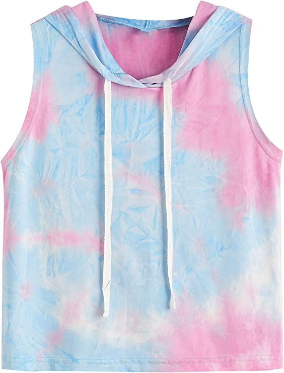 SweatyRocks Women's Summer Sleeveless Hooded Crop Tank Top T-Shirt | Amazon (US)