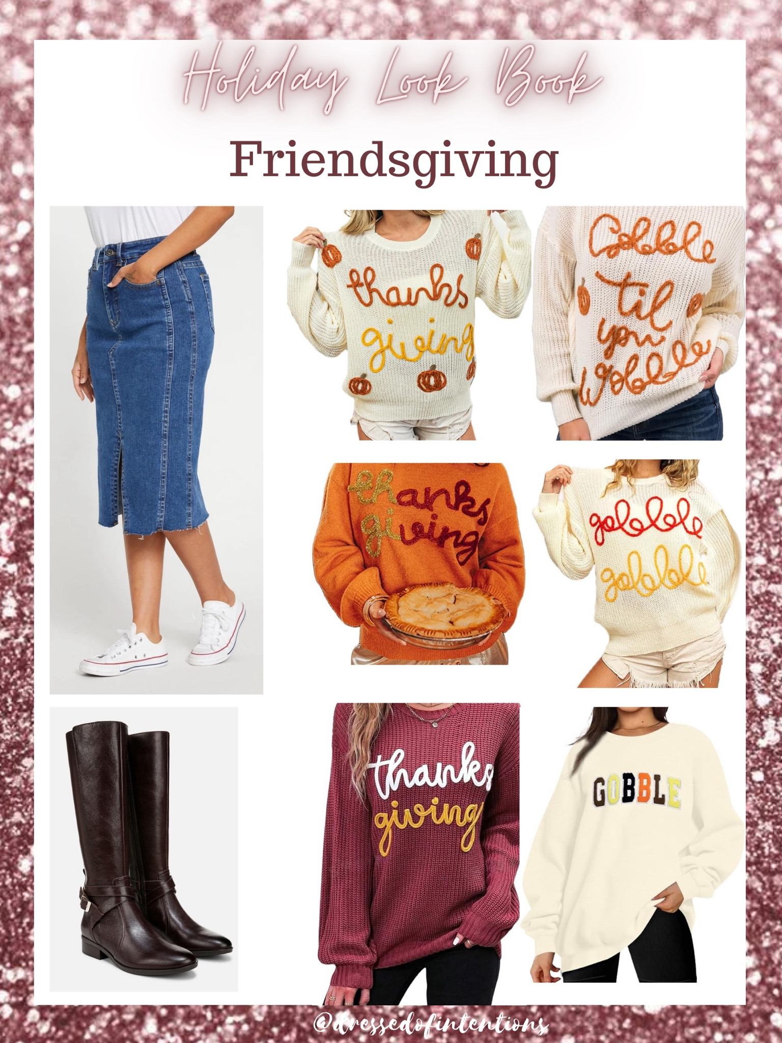 A cute and festive top and a denim skirt is a great way to keep it simple for your Friendsgiving celebration’s 

#LTKParties #LTKSeasonal #LTKHoliday