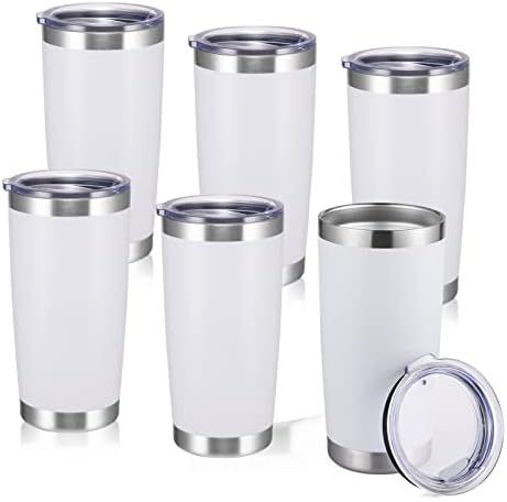 StarSpeed 20oz 6 pack Insulated Tumblers with Lid Stainless Steel Double Wall Tumbler Travel Coffee  | Amazon (US)