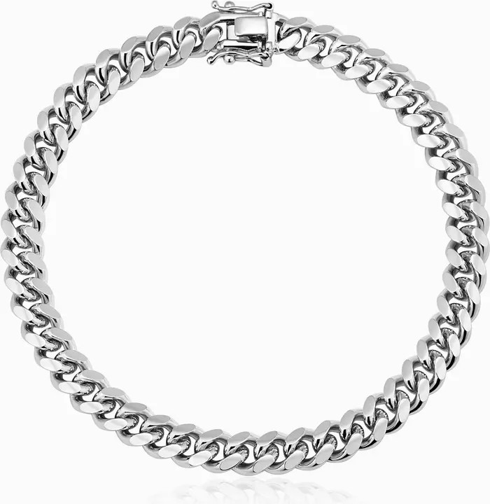 Oradina Mens In Command Cuban Statement Bracelet in Sterling Silver | Nordstrom | Nordstrom