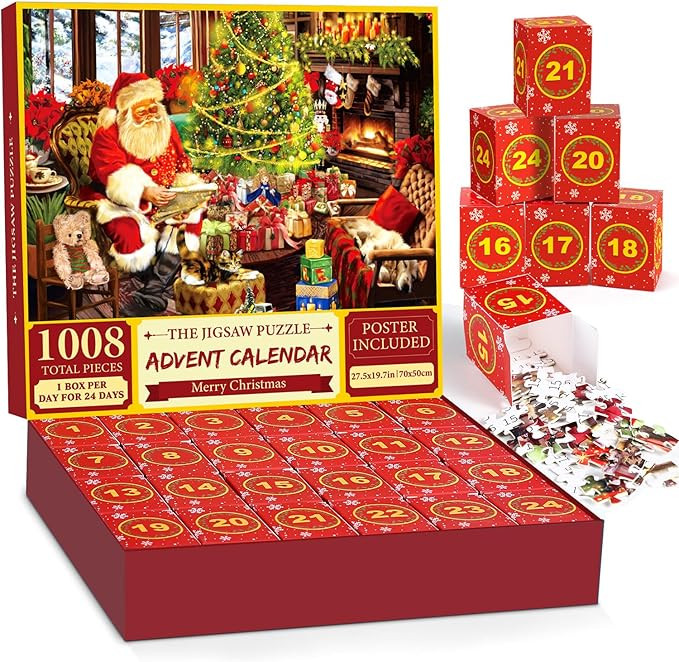 Jigsaw Puzzle Advent Calendar 2024 for Kids Adults, 24 Days Surprise Christmas Countdown Advent C... | Amazon (US)