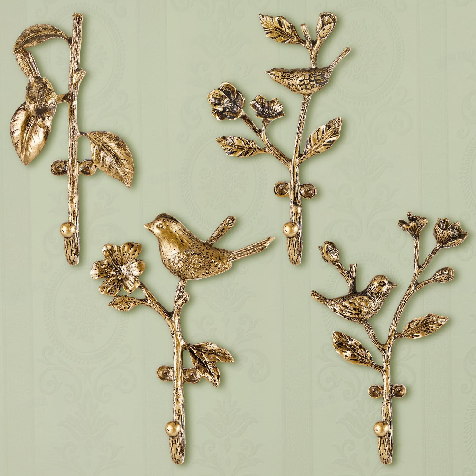 BrightRow 4 Pack Vintage Bird Hooks for Wall Decorative Coat Hooks Heavy Duty Farmhouse Wall Moun... | Amazon (US)