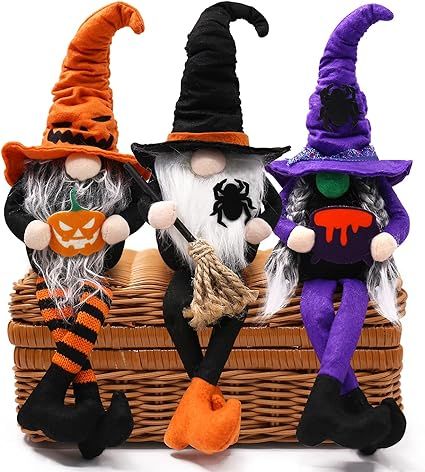 Halloween Dangle Leg Gnomes Decorations Shelf Sitters Handmade Halloween Decor Tomte Swedish Gnom... | Amazon (US)