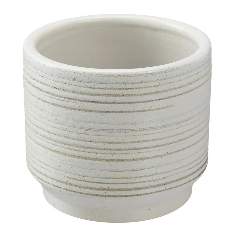 (4 pack) Better Homes & Gardens 8" x 8" x 7" Round White Ceramic Teramo Plant Planter | Walmart (US)
