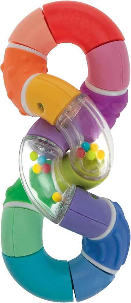 Nuby Twista Teether Toy for Babies - Multicolor Rattle Teething - Toy for Baby Teething Relief - ... | Amazon (US)