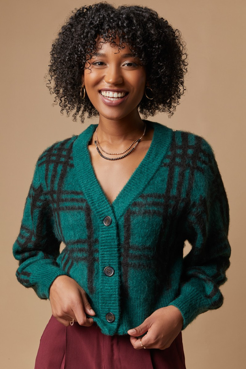 Leah Plaid Cardigan | Francesca's