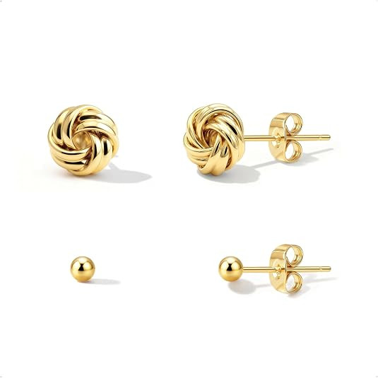 IMBOS Pearl Earrings 14k Gold Plated Daisy Flower Stud Earrings for Women Ball Stud Flat Back Ear... | Amazon (US)