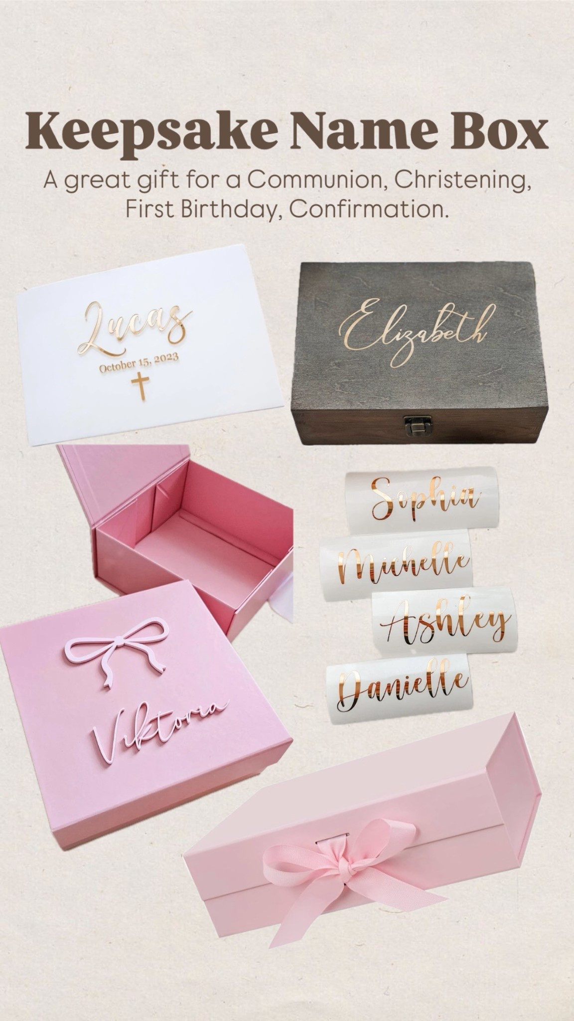 Keepsake box
Personalized gift
Communion
Confirmation
Graduation gift
First birthday gift
Baby gift
DIY
Etsy
Wood box