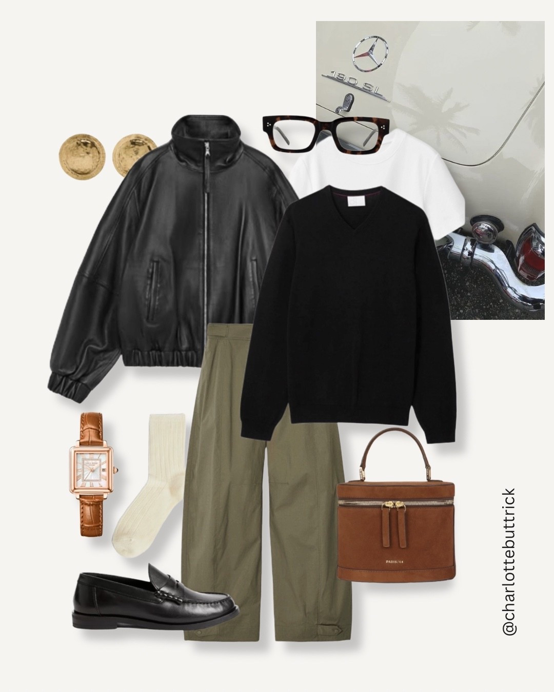 Winter outfit styling leather loafers and my favourite winter capsule wardrobe staples;

Uniqlo khaki barrel leg trousers 
Black sweater 
Brown suede bag
Cos clean cut White cotton t-shirt 
Leather bomber jacket 

*layer tights or thermals underneath for extra layers 


#LTKshoes #LTKwinter #LTKuk