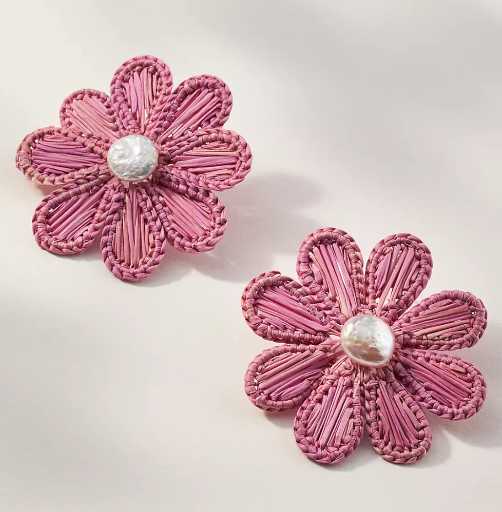 Hot Pink Woven Rattan Flower | Neely Phelan