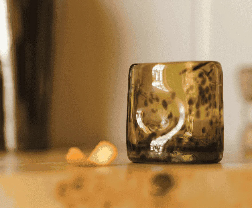 Thumbprint Rocks Glass (Brown Tortoise) | Half Past Seven