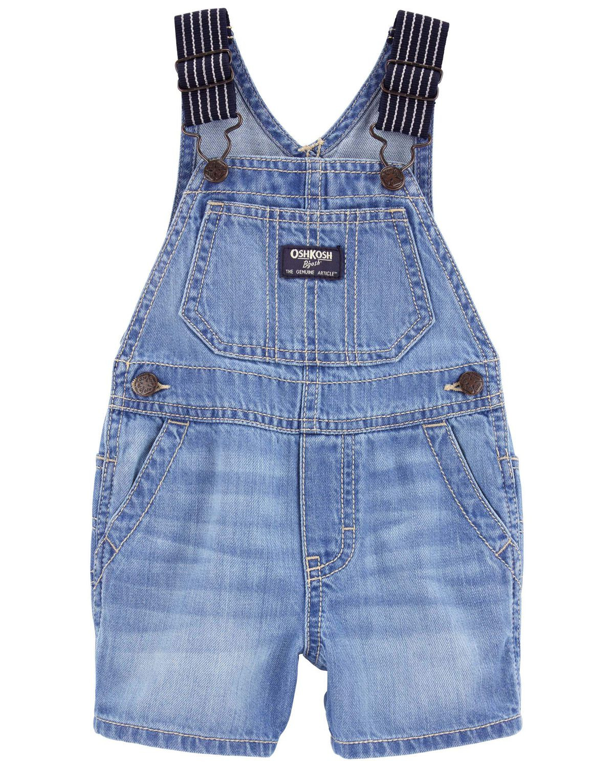 Blue Baby Denim Shortalls: Hickory Stripe Strap Remix | carters.com | Carter's