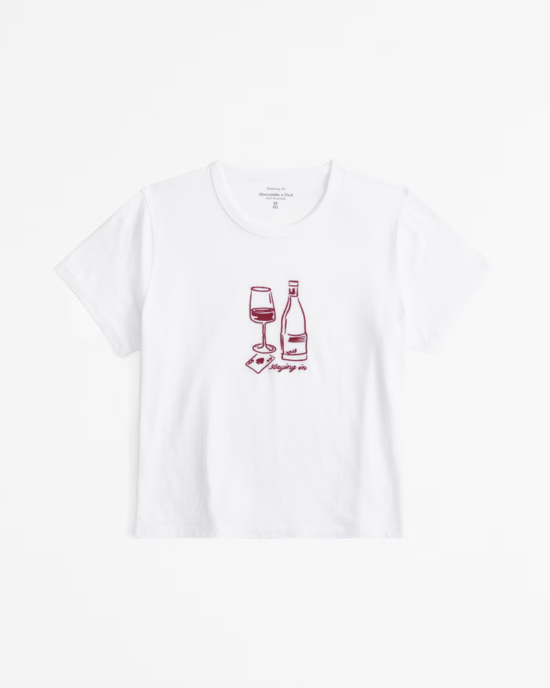 Short-Sleeve Staying In Graphic Skimming Tee | Abercrombie & Fitch (US)