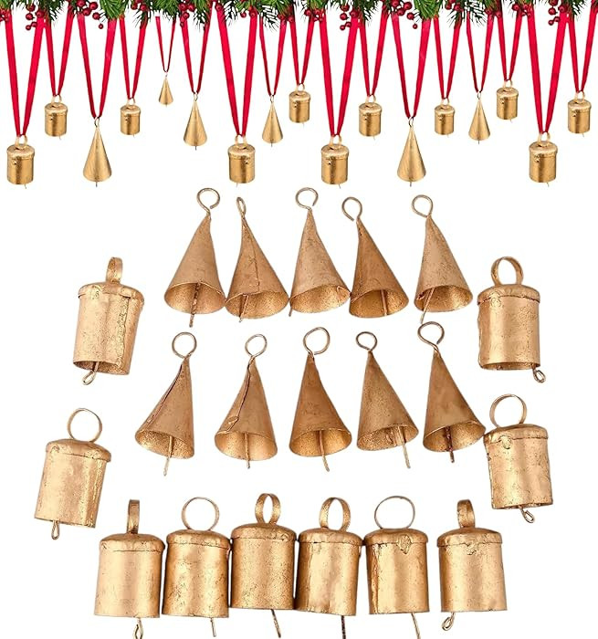 Set of 20 Christmas Bells for Decoration - Small Jingle Bells, Witch Bells, and Indian Tin Bells ... | Amazon (US)