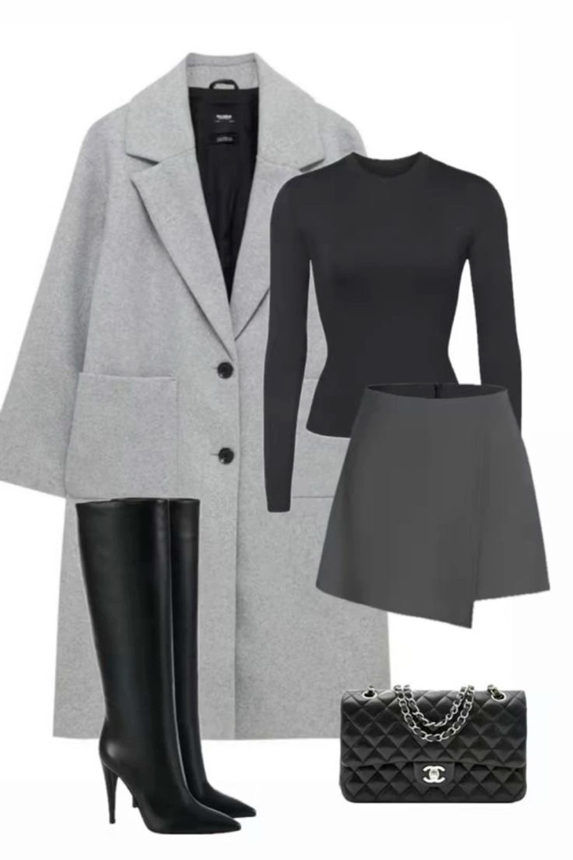 Cozy dark black and grey winter outfit #winter #outfitt

#LTKSeasonal