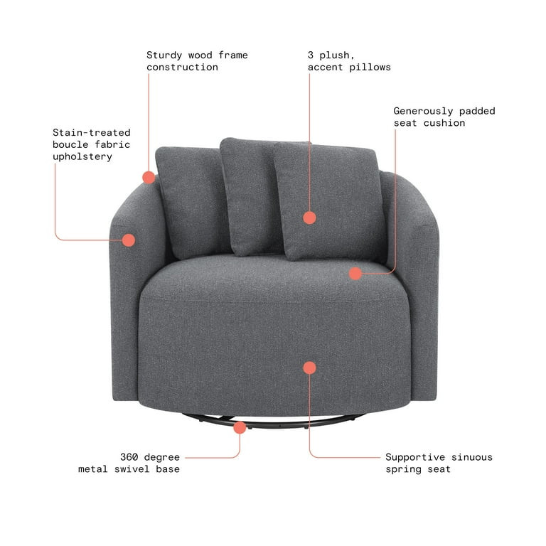 Beautiful Drew Chair by Drew Barrymore, Charcoal | Walmart (US)