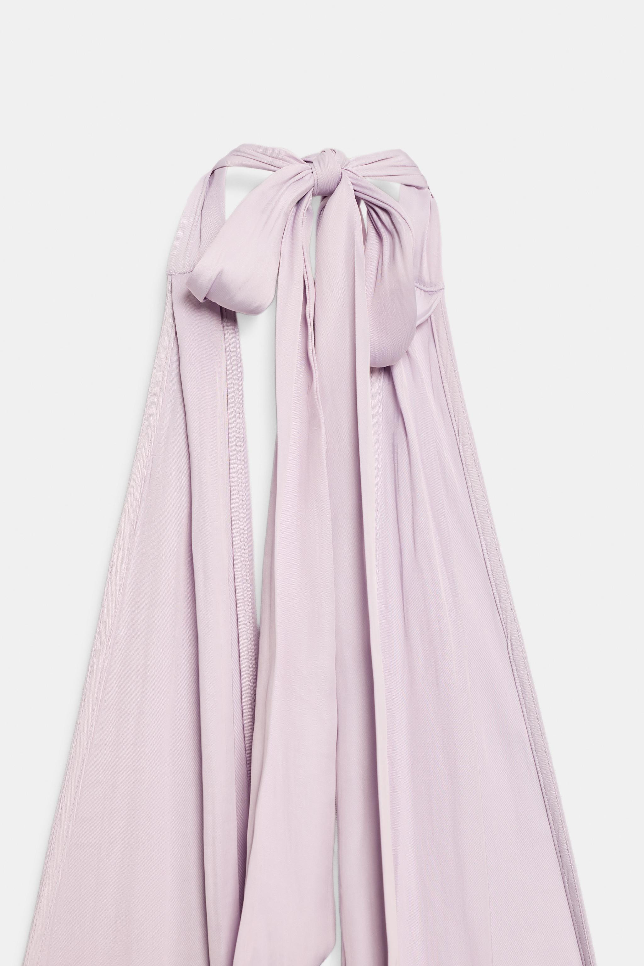 SATIN HALTER MIDI DRESS | Zara US