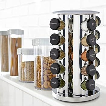 Kamenstein Revolving 20-Jar Countertop Rack Tower Organizer with Free Spice Refills for 5 Years, Pol | Amazon (US)