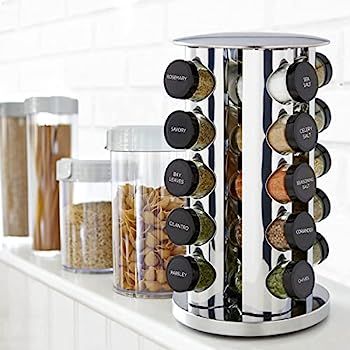 Kamenstein Revolving 20-Jar Countertop Rack Tower Organizer with Free Spice Refills for 5 Years, Pol | Amazon (US)