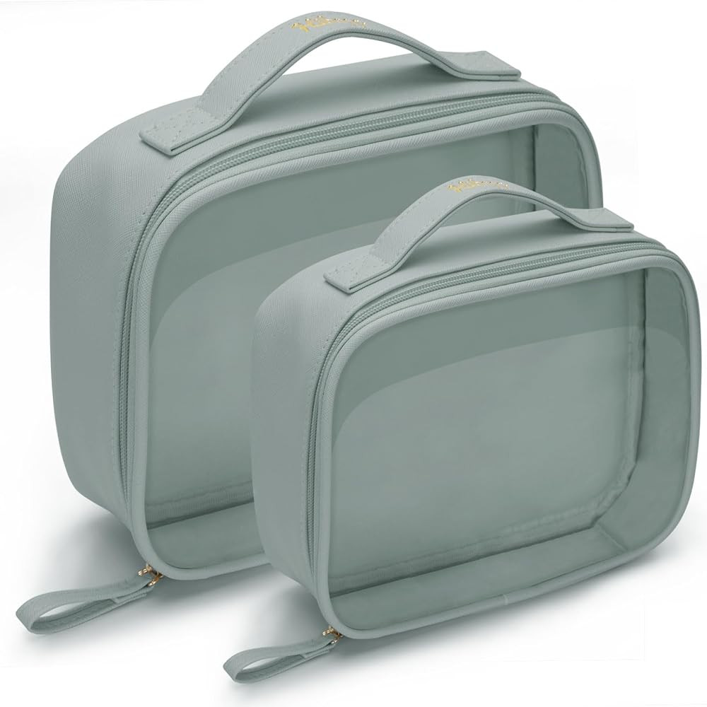 Hibagg Clear Toiletry Bags TSA Approved, Traveling Makeup Bags for Women Girls, Carry On Cosmetic... | Amazon (US)