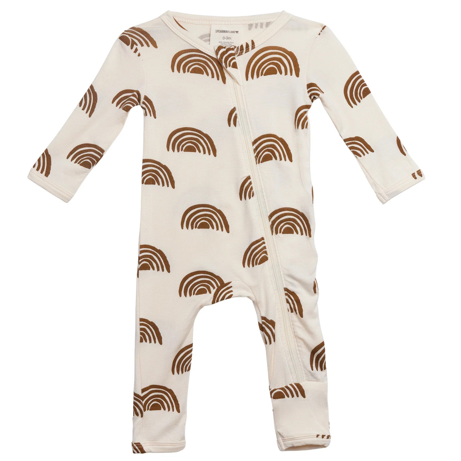 Basic Zip Romper, Gold Rainbow | SpearmintLOVE