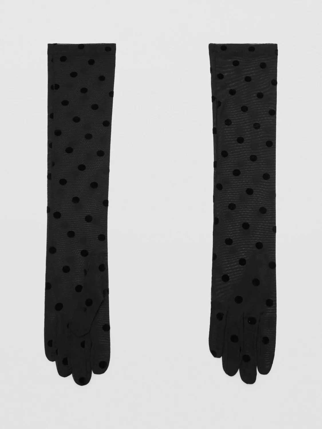 Mango Long Polka Dot Gloves, Black | John Lewis (UK)