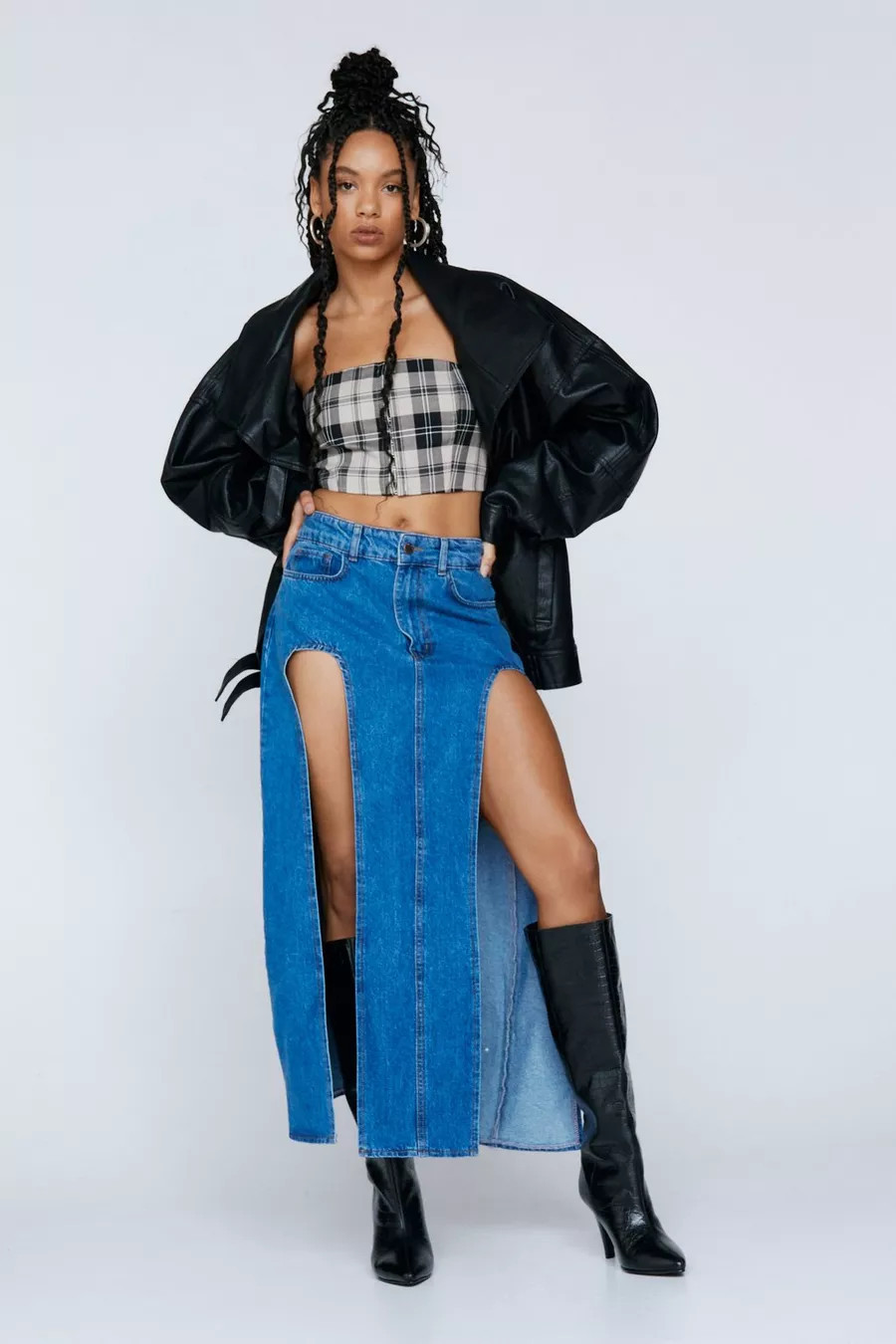Split Front Denim Maxi Skirt | Nasty Gal US