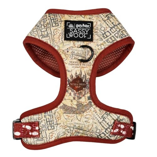 Sassy Woof Dog Adjustable Harness - Harry Potter™ Marauder's Map™ - S, Breathable Mesh, No Pull Design with Two D-Rings, Perfect for Small Dogs and Puppies - Officially Licensed | Amazon (US)