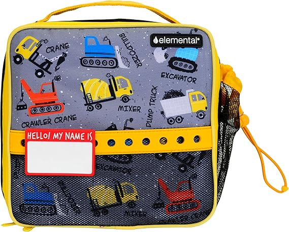 Elemental Insulated Lunch Bag for Kids, with Water Bottle Pocket & Charm Band, Fits Lunch Box, Lu... | Amazon (US)