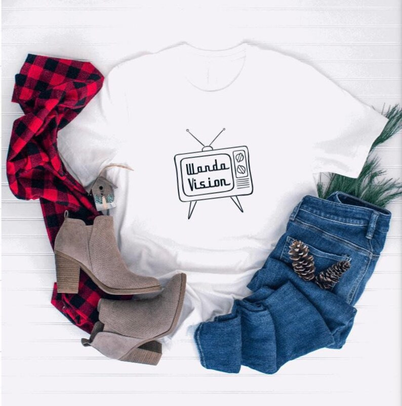 WandaVision Inspired Tshirt featuring large graphic of WandaVision logo in the shows Iconic TV se... | Etsy (US)