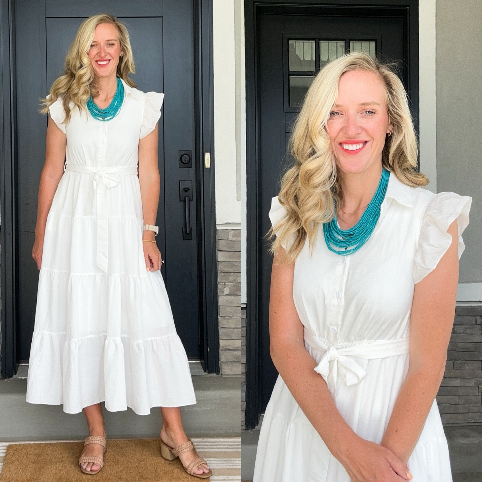 Sunday best! White button down shirt dress with chunky necklace. I’m wearing a size small dress

#LTKFindsUnder50 #LTKSaleAlert #LTKStyleTip