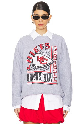 Junk Food Chiefs Backfield Crewneck in Heather Grey from Revolve.com | Revolve Clothing (Global)