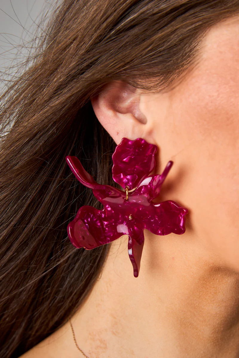 BuddyLove X Linny Co | Fawna Statement Earrings | Wine | BuddyLove