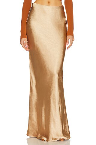L'Academie Emmeline Maxi Skirt in Taupe from Revolve.com | Revolve Clothing (Global)