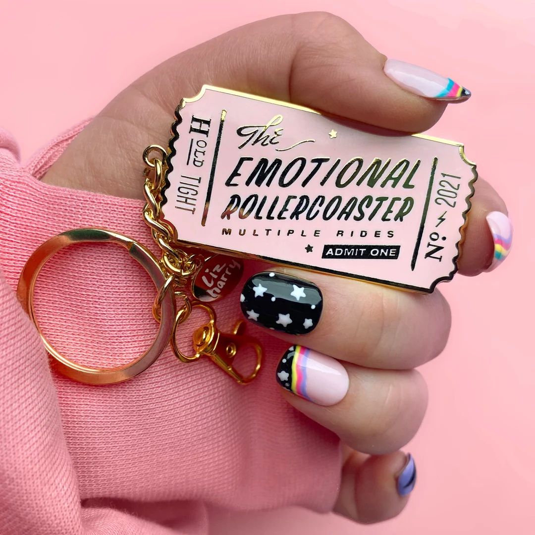 Emotional Rollercoaster Ticket Keychain - Mental health Pin Keyring Purse Charm - Lockdown Gift | Etsy (US)