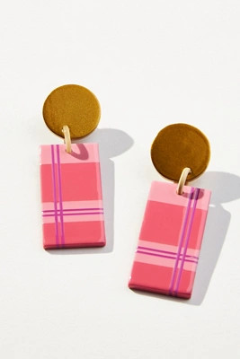 Plaid Geo Drop Earrings | Anthropologie (US)