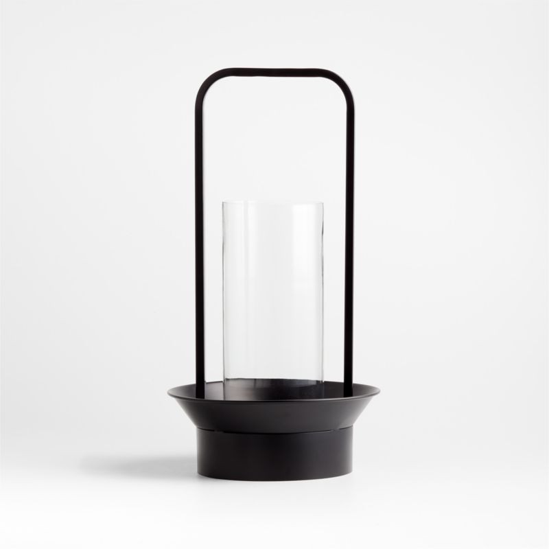 Morocco Black Metal Candle Lantern 22.75" + Reviews | Crate & Barrel | Crate & Barrel