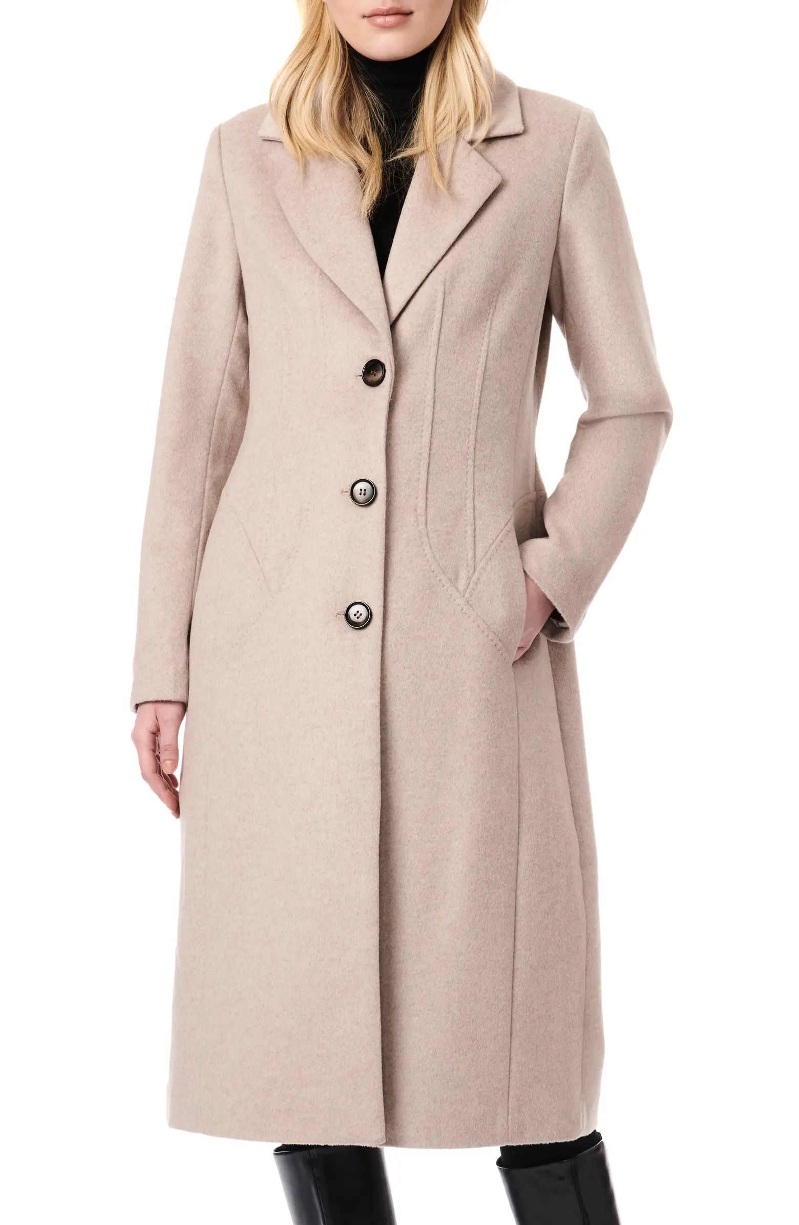 Tailored Wool Blend Coat | Nordstrom