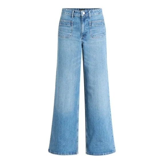 Free Assembly Women's and Women's Plus Wide Leg Jeans with Patch Pockets, 30", 32", and 34" Insea... | Walmart (US)
