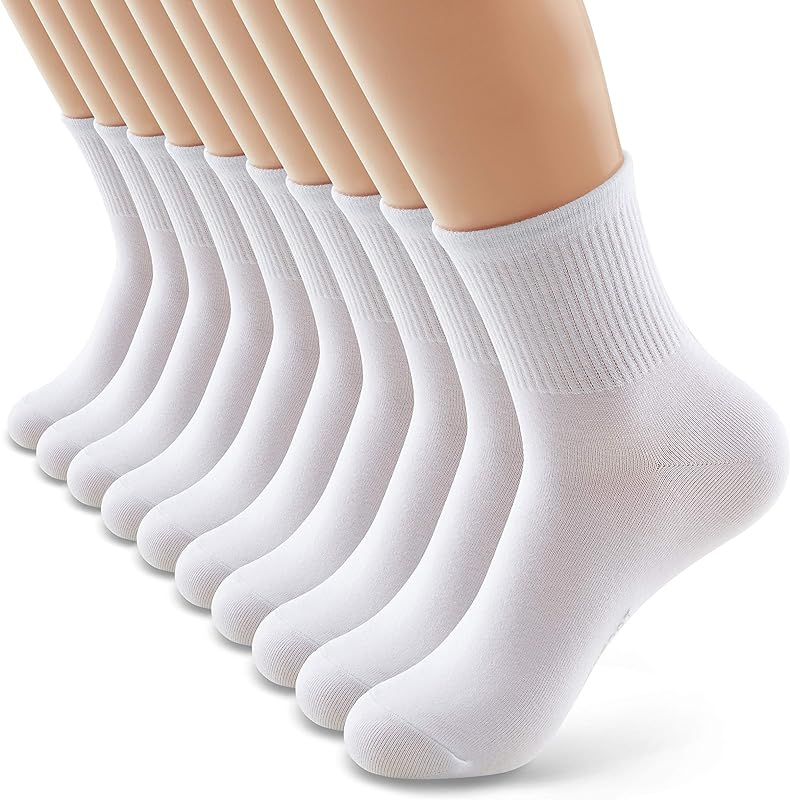 MONFOOT Women's 10-Pack Comfortable Casual Cotton Quarter Crew Socks | Amazon (US)