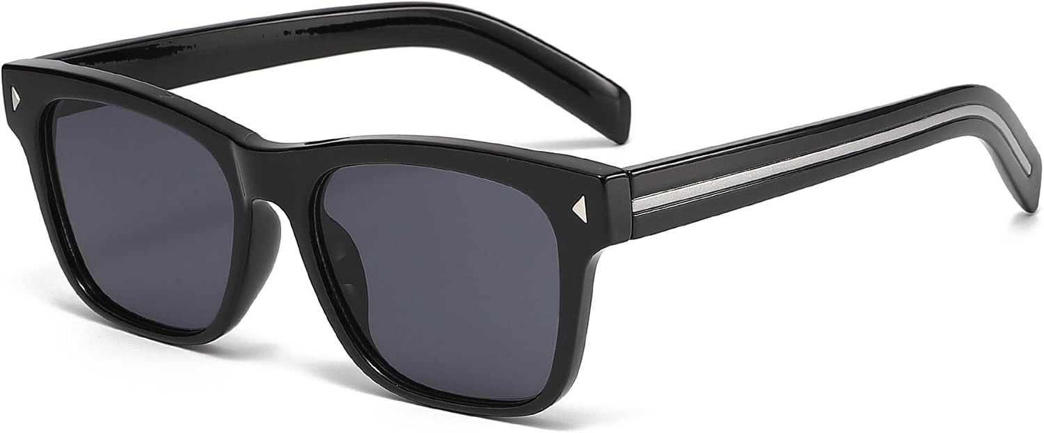 Long Keeper Retro Square Sunglasses - Trendy Women Men Thick Rectangle Sunglasses UV400 Protection for Beach Travel Driving | Amazon (US)