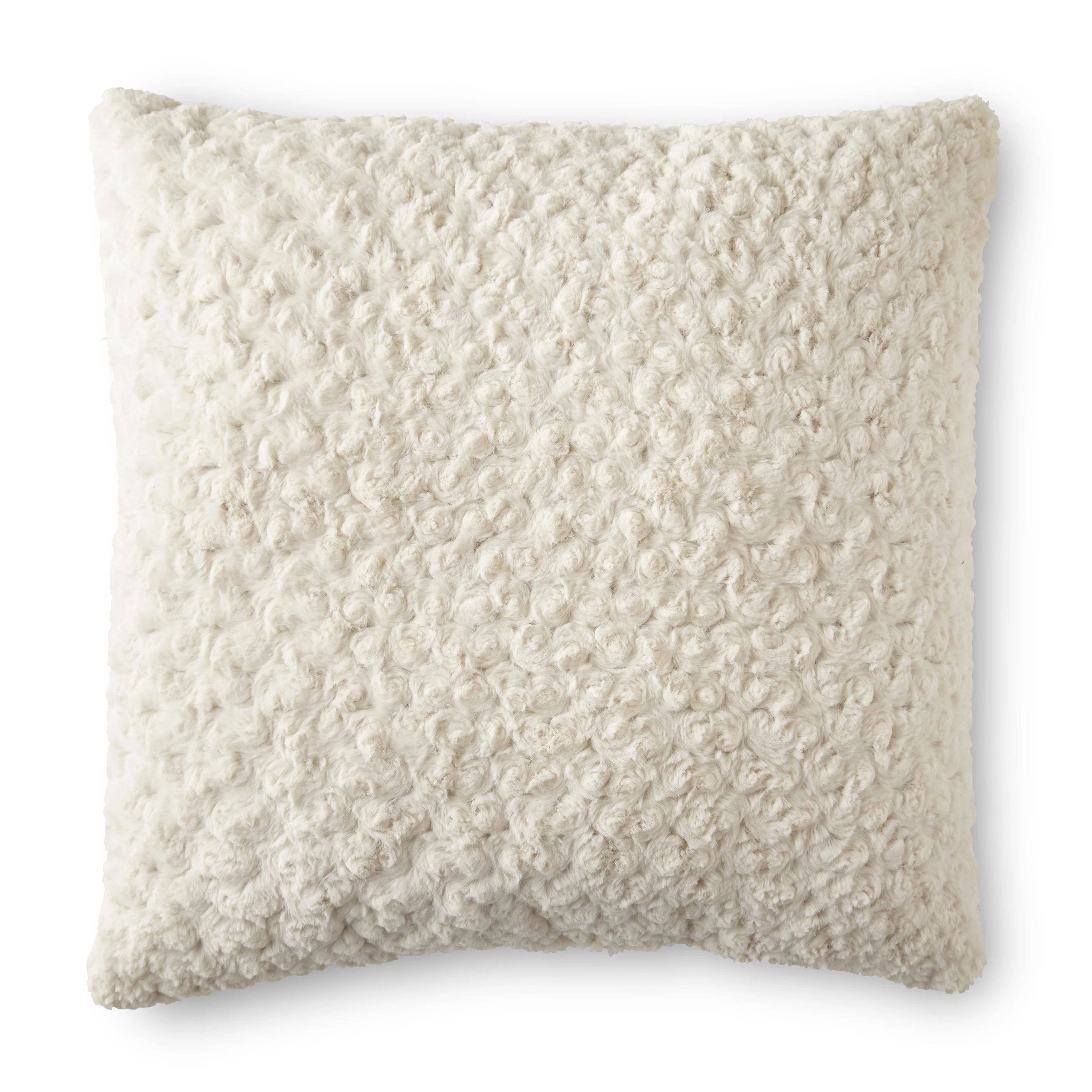 Better Homes & Gardens Rosette Plush Decorative Square Throw Pillow, 22" x 22", Ivory Color | Walmart (US)