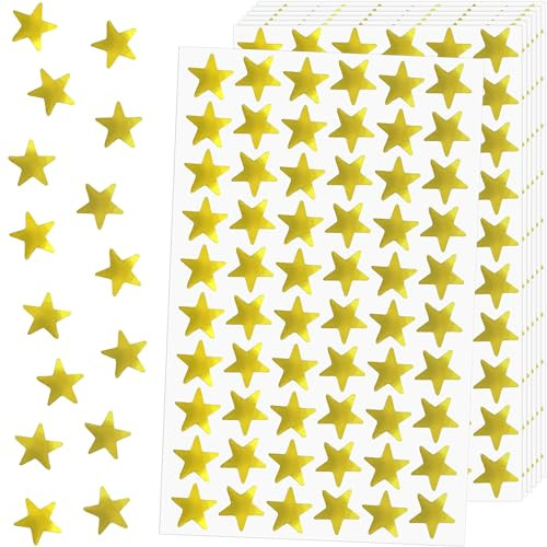 1200 Pack, Small Foil Gold Star Stickers for Kids Reward, Student Planner and School Classroom Teacher Supplies, 0.6" Diameter | Amazon (US)