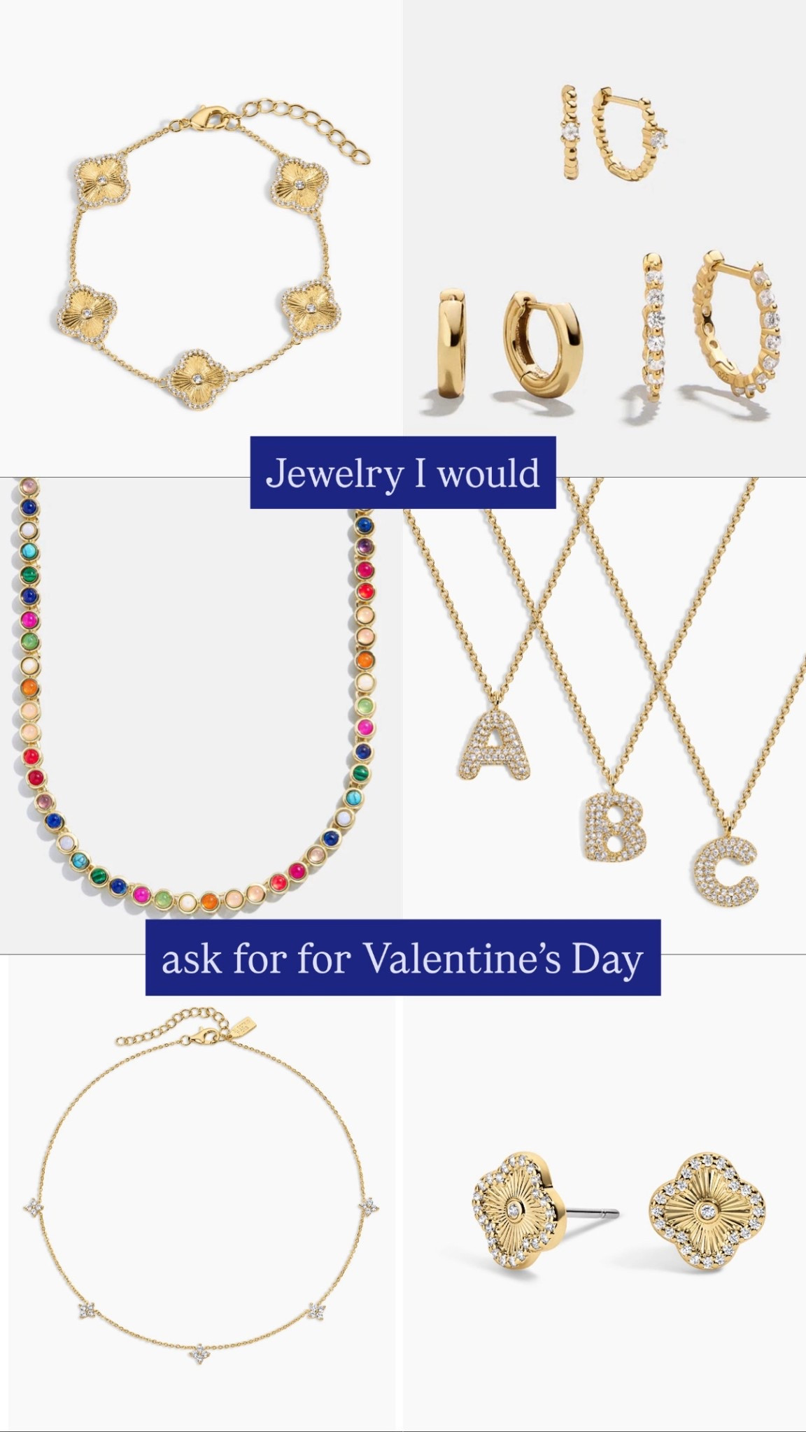 Valentine’s Day jewelry I’d actually ask for 💌
Beautiful necklaces, bracelets, and earrings that are affordable and perfect for everyday wear. 

valentines day jewelry, affordable jewelry gifts, valentines gift for her, dainty gold necklace, gold chain necklace, heart necklace, everyday necklace, gold bracelet, dainty bracelet, stackable bracelets, gold hoop earrings, small hoop earrings, stud earrings, everyday earrings, minimal jewelry, classic jewelry, giftable jewelry, budget jewelry, jewelry under $50, affordable gold jewelry

#LTKootd #LTKFindsUnder100 #LTKmomlife