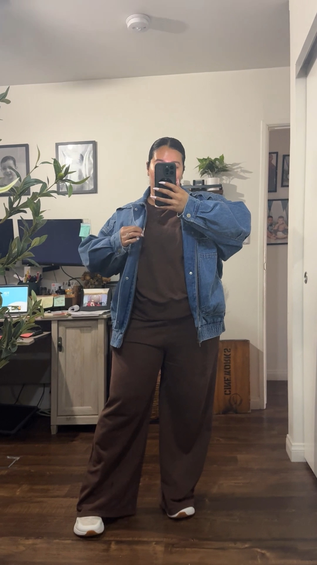 Easy casual outfit I’m wearing as a wfh mom/ school drop offs / and a windy day here in Los Angeles. It’s nice and sunny here today but lots of wind so I threw on this denim jacket and it kept me nice and warm. And you guys know I love a matching set. 

Matching set / large / runs a little big/ super comfortable 
Denim jacket / XL/ runs big and amazing quality 

#LTKootd #LTKmomlife #LTKMidsize