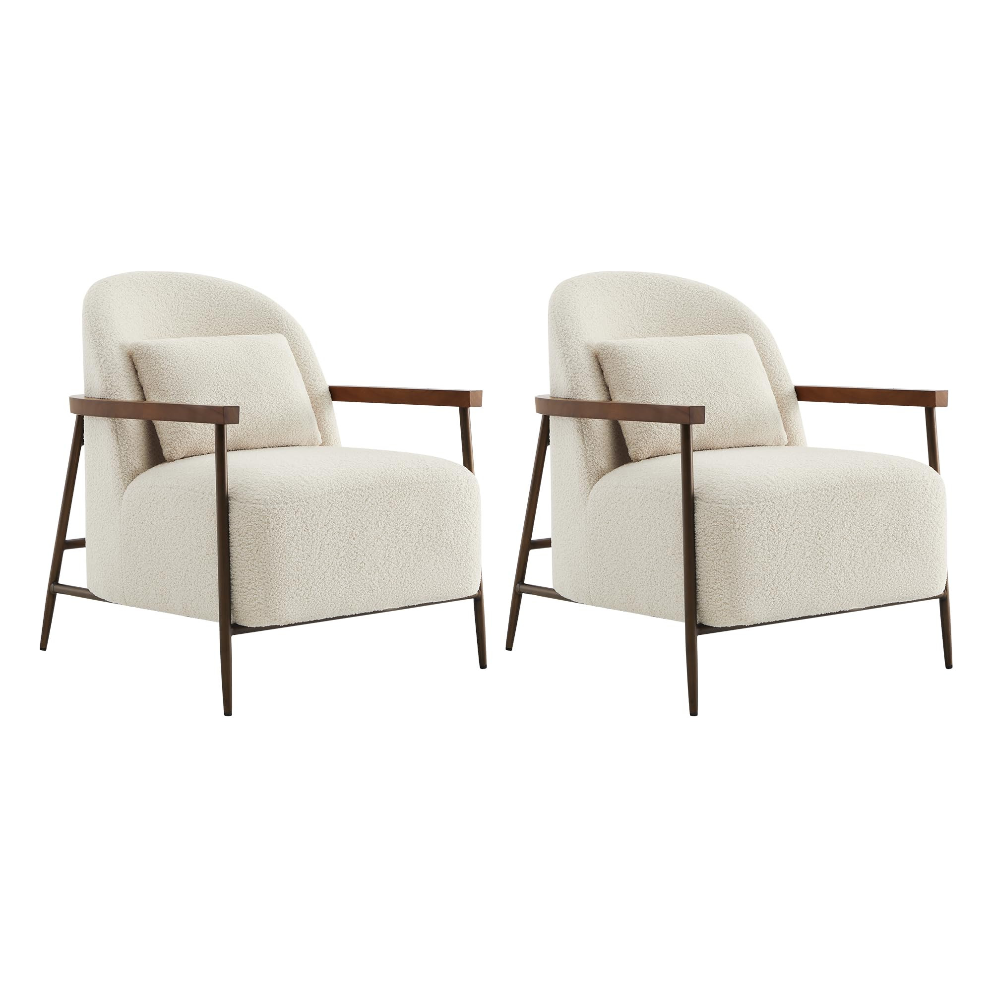 CHITA Juego de 2 sillas decorativas para sala de estar, con certificación FSC, moderno sillón t... | Amazon (US)