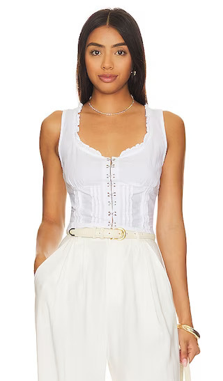 Free People Amelia Corset Top in White. - size L | Revolve Clothing (Global)