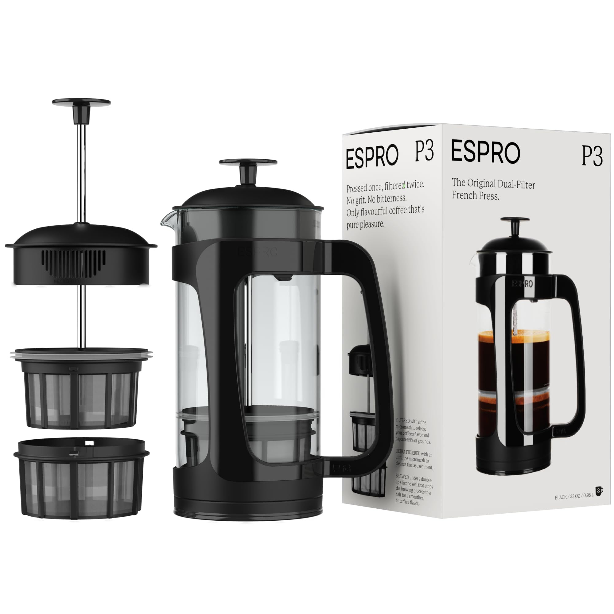 ESPRO - P3 French Press Coffee Maker – Patented Double Microfilter for Sludge and Grit Free Cof... | Amazon (US)