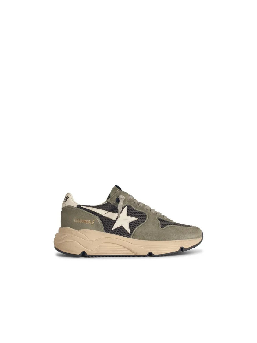 Running Sole' Green Suede Sneakers With White Leather Accents | Shop Simon